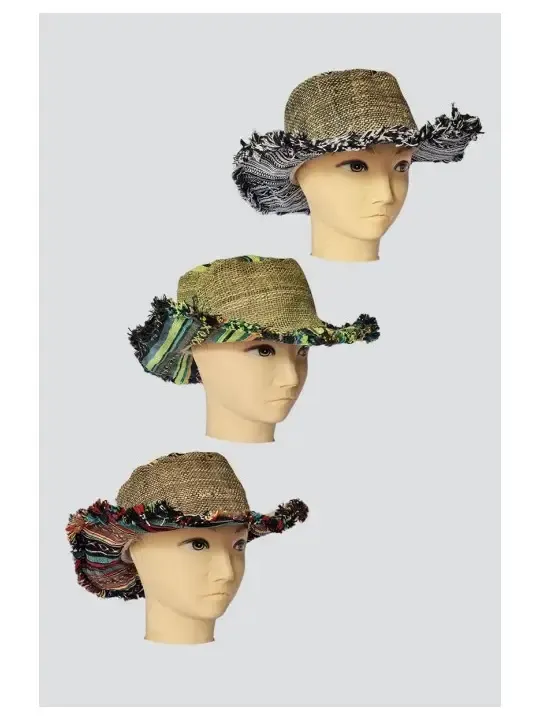 Wide-Multicolor Brim Hemp Hat product image (1)