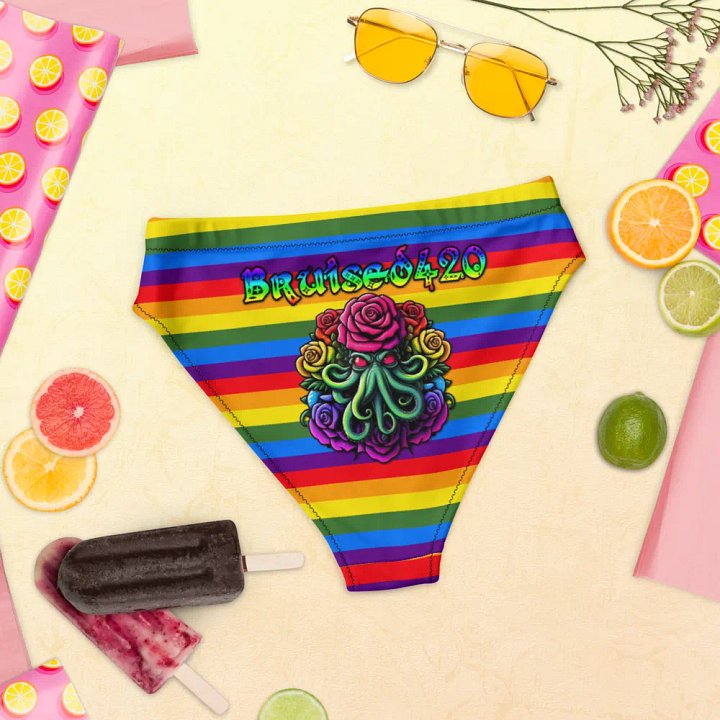 PRIDE Cthulhu Royalty Striped High Waist Bikini Bottoms product image (1)