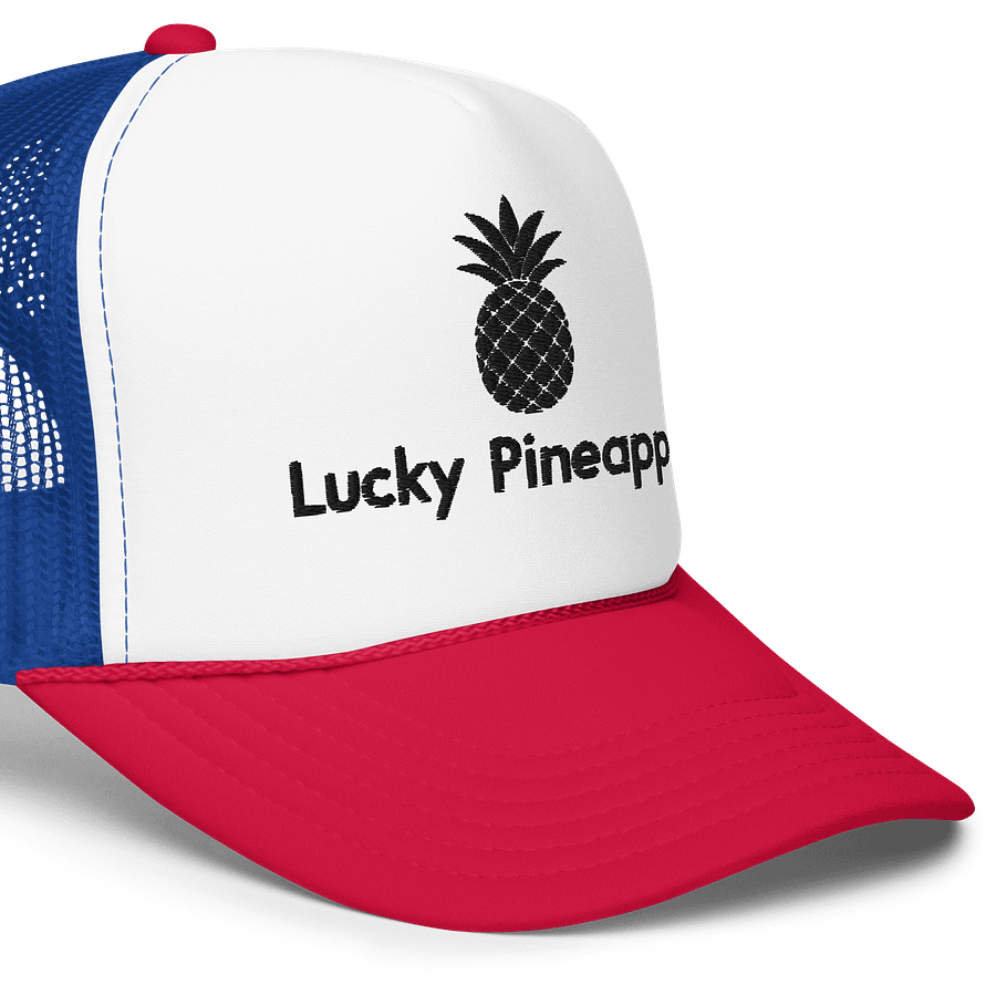 Lucky Pineapple Films Logo Embroidered Patriotic USA Red White, and Blue Trucker Hat product image (5)