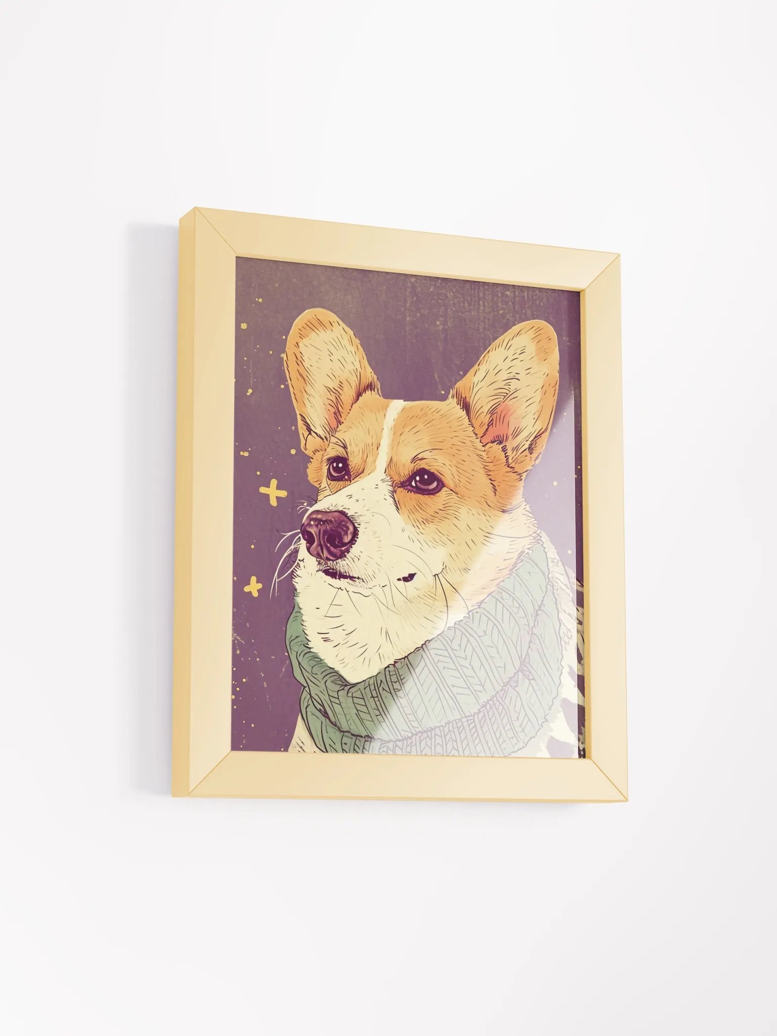 Stylish Corgi in Green Scarf Wall Art product image (4)