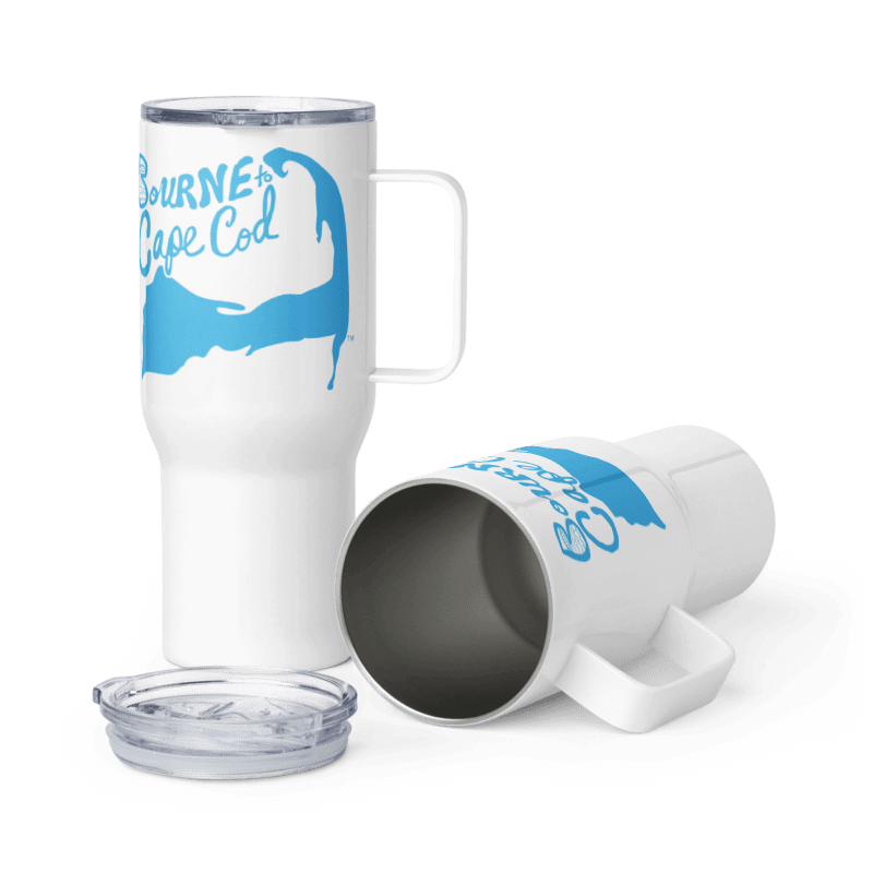 BOURNE to Cape Cod™ | Allcolor 267 | Stainless Steel Travel Mug with Handle | Insulated, Spill-Proof, Coastal Adventure Style | Blue Logo product image (8)