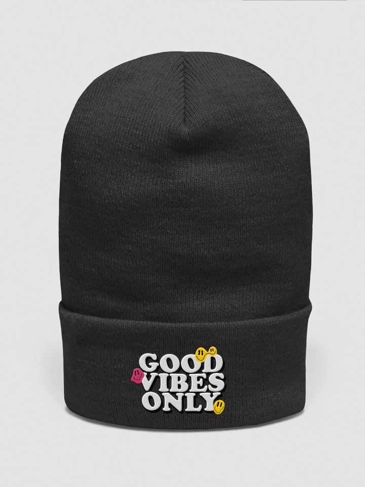 Good Vibes Knit Beanie – Midnight Charcoal Edition product image (1)