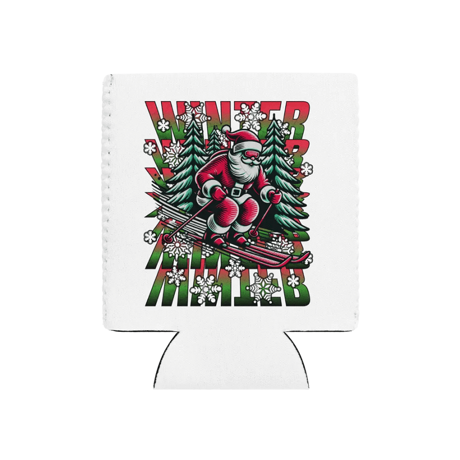 Winter Santa Skiing Adventure Can Cooler product image (1)