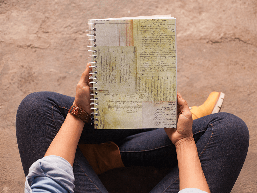 Vintage Grunge Old Letter Covered Notebook product image (4)