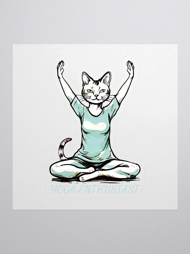 Funny Yoga Cat Kiss Cut Stickers for Yoga Enthusiasts - Cute Yoga Pose Cat Sticker - Perfect Gift for Cat Lovers and Yoga Fans product image (1)