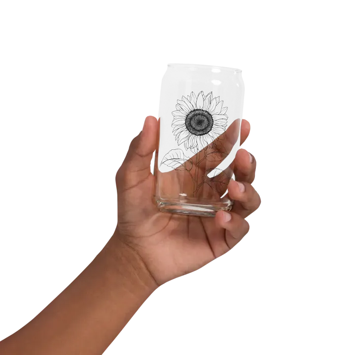 Sunflower Sip in Style: Can-Shaped Glass product image (2)