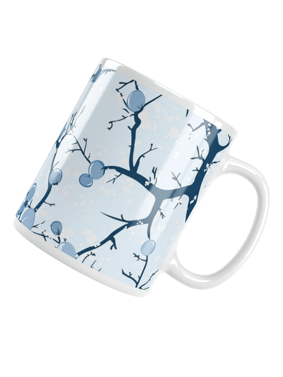 Light Blue and White Floral White Glossy Ceramic Mug by Treasure Pie product image (4)
