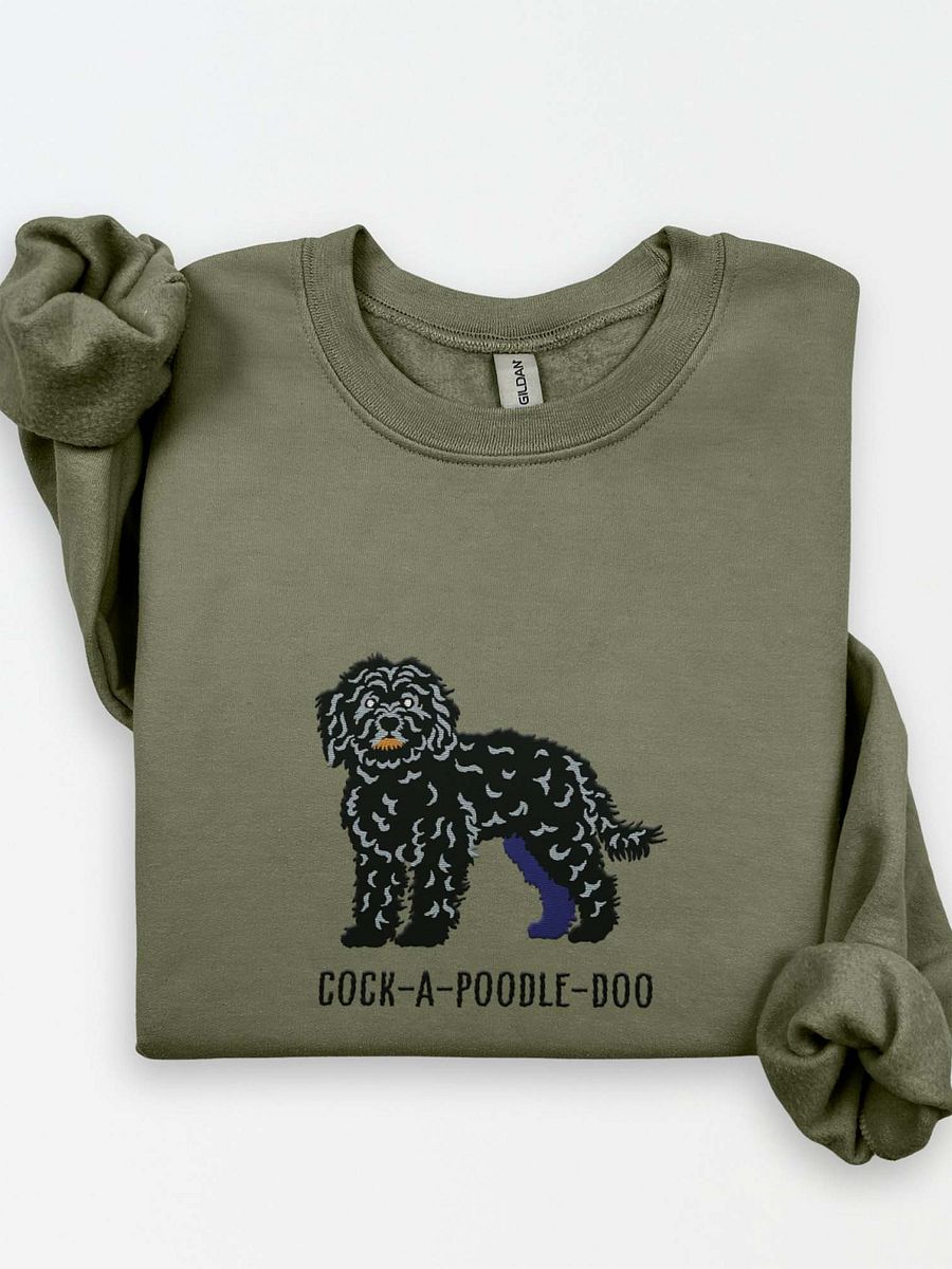 Cock-A-Poodle-Doo Sweatshirt (Embroidered) of a Cockapoo(Black) product image (1)