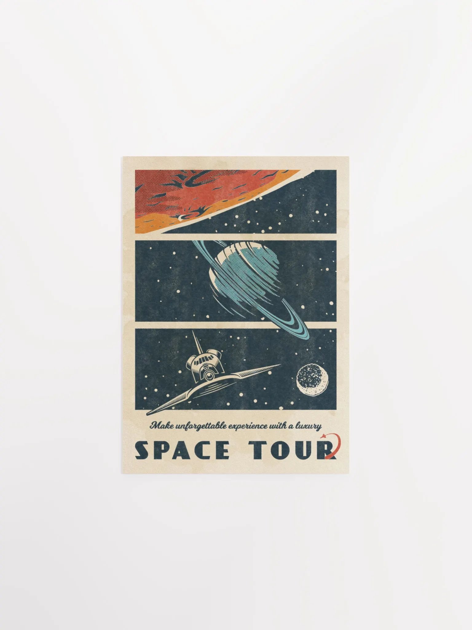 Space Tour — Vintage space poster, retro space art, propaganda poster, retrofuturism art, retro sci-fi print product image (7)