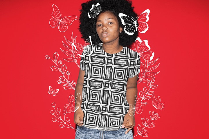 Abstract Monochrome Repeating Pattern Women's T Shirt product image (1)