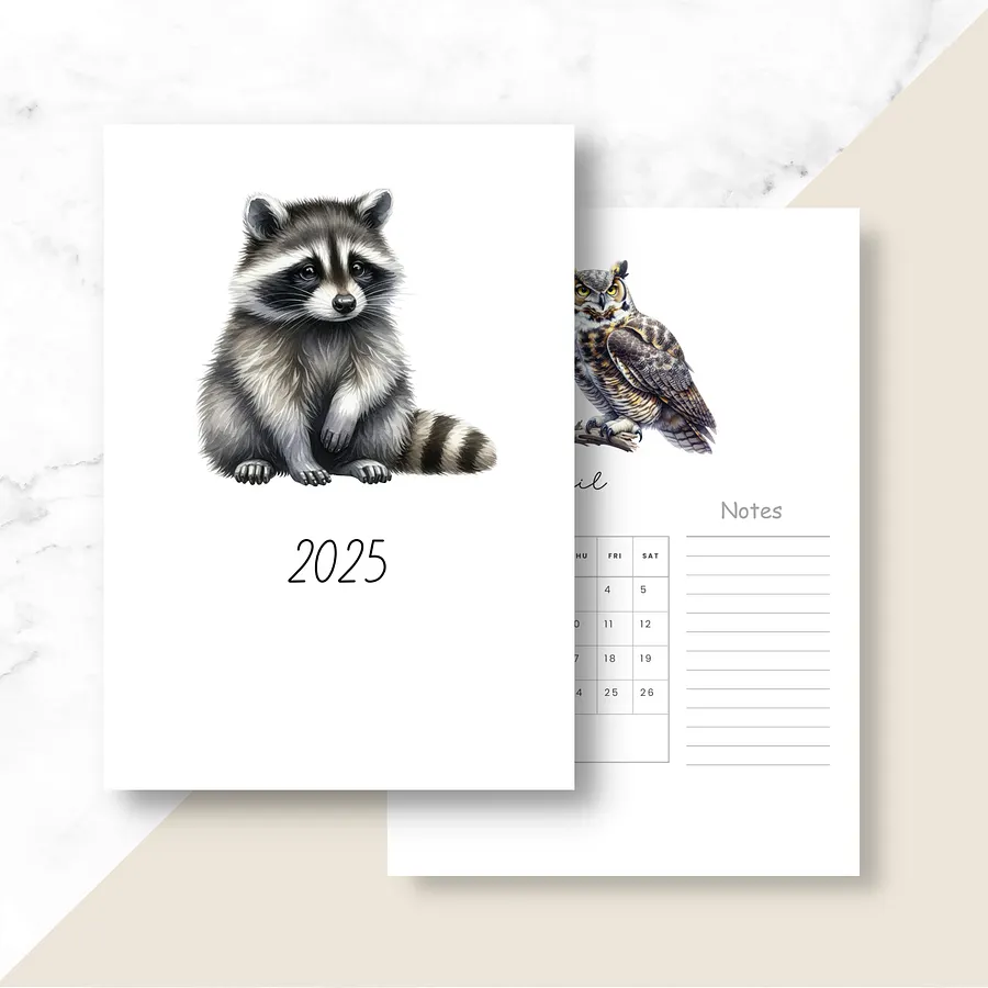 2025-2026 Printable Calendar Pages: Nature product image (1)