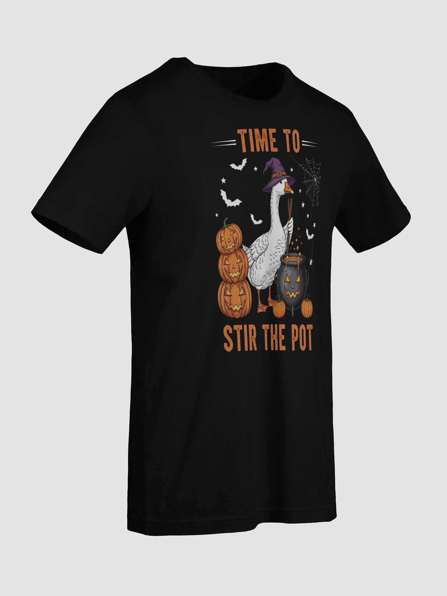 Funny Halloween Goose Witch Stirring Pot T-Shirt product image (27)