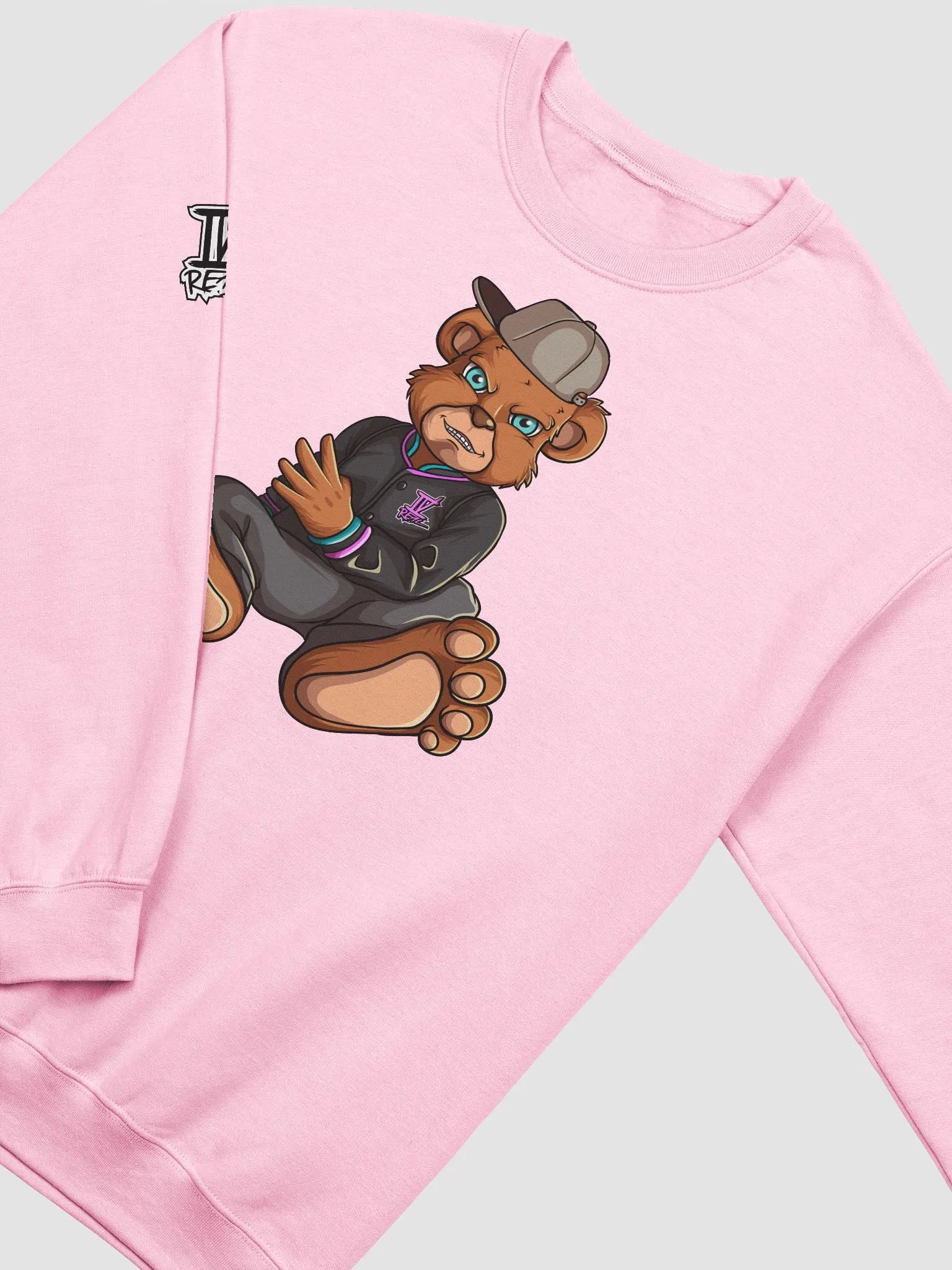 Sitting Bear Pink Crewneck Sweatshirt product image (3)