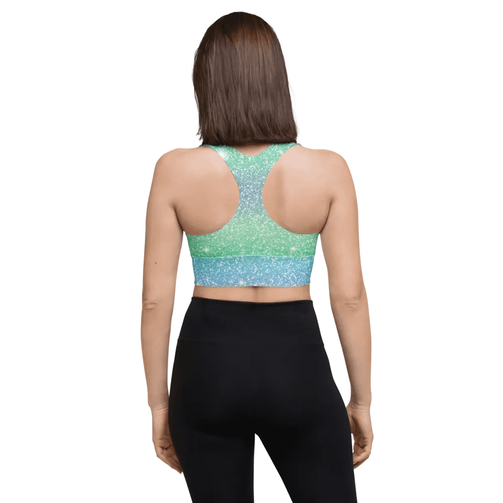 Glitter Unicorn Texture Design Longline Sports Bra - 7 product image (4)