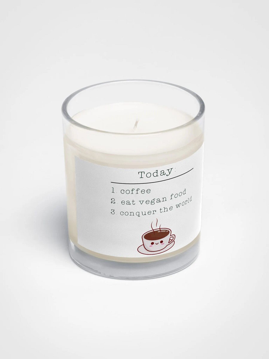 “Vegan Conquers the World” Soy Wax Glass Jar Candle product image (2)