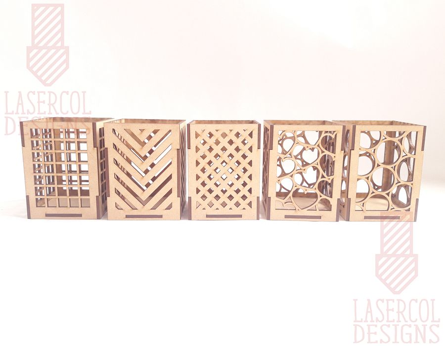 Pencil Holder (Ten Styles) File - Laser Cut Files product image (6)