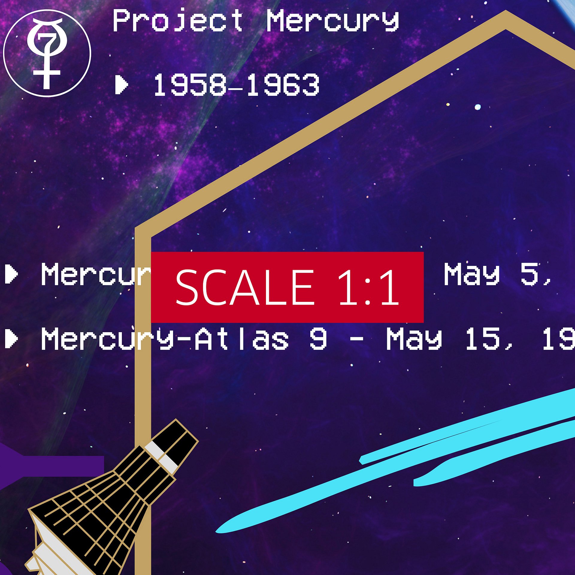 Synthwave NASA Project Mercury (1958–1963) [synthwave/vaporwave/retrowave] — space poster, retrowave poster, neon poster, aesthetic poster product image (5)