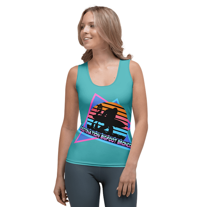 Destination Bigfoot Bronco Slanted Retro-Inspired Women's Tank (Dark Turqouise) product image (1)
