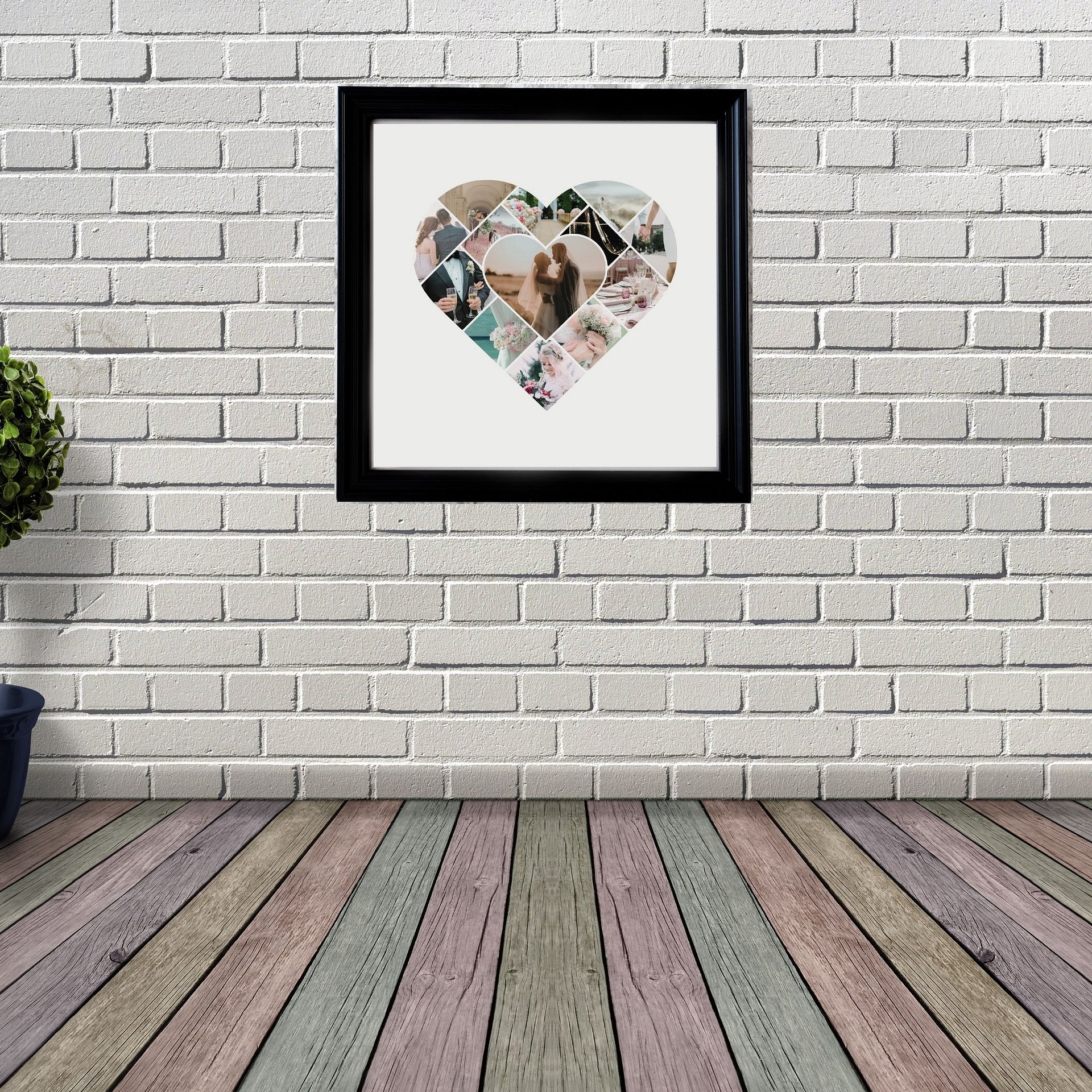 6 Heart-Shaped Photo Collage Frames Canva Templates product image (9)