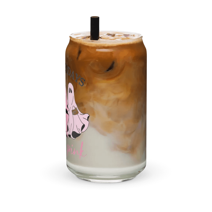 On Wednesdays We Wear Pink Halloween Ghost Glass Cup product image (42)