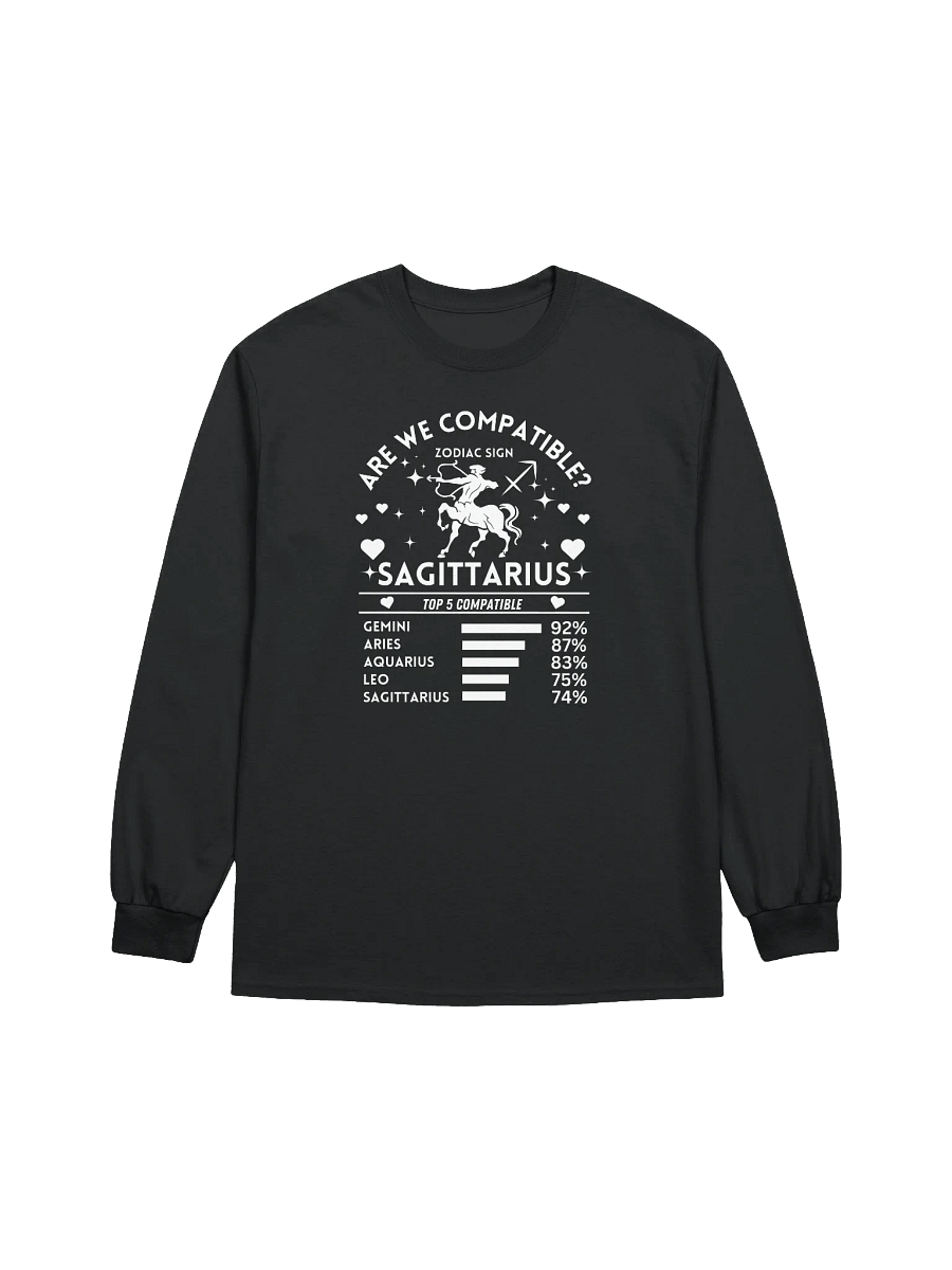 Sagittarius Zodiac Sign Romantic Compatibility - Gildan Ultra Cotton Unisex Long Sleeve T-Shirt - Dark Colors product image (2)