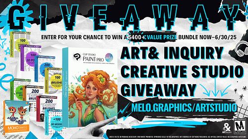 🎉 Art & Inquiry Creative Studio Giveaway ft. ~$400+ value digital art and animation prize bundle! Everything you need to elev...