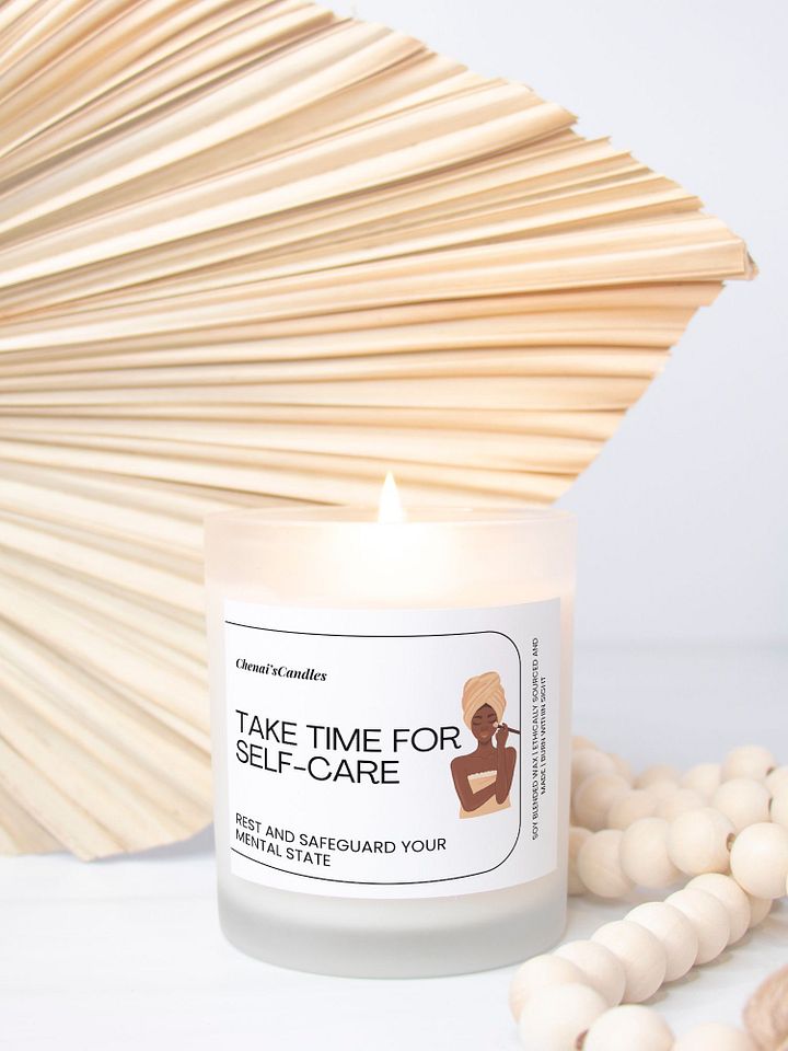 Wellness candle frosted glass product image (1)
