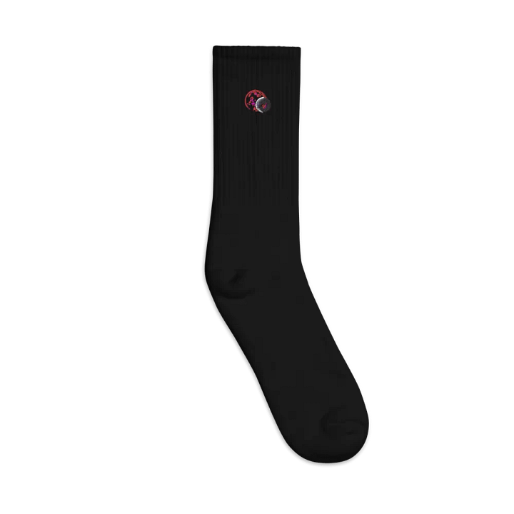 Two faced moon subtle embroidered socks product image (1)