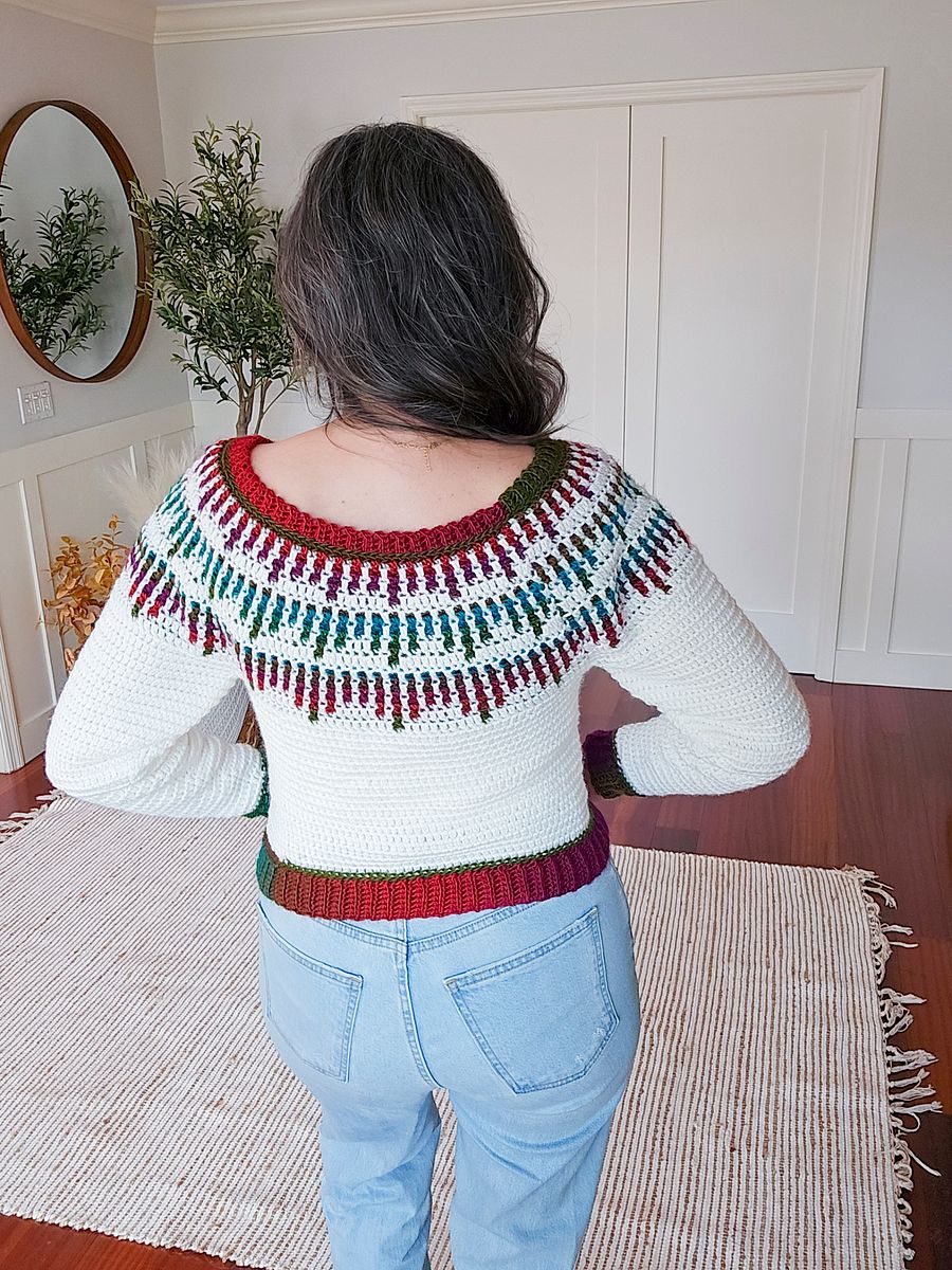 Crochet Mosaic Ridge Pullover Pattern (XS-5X + Video Tutorial) product image (9)