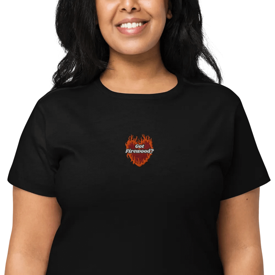 Flaming Heart - Got Firewood? | Embroidered High Waisted Tee product image (3)