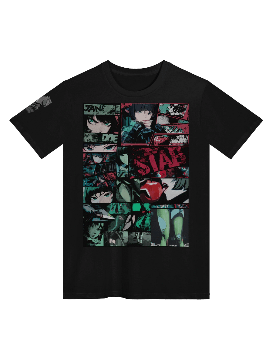 3-Print Premium Heavyweight Jane Doe "STAB!" Design T-Shirt with Shoulder Print AND BackPrint! Zenless Zone Zero product image (1)