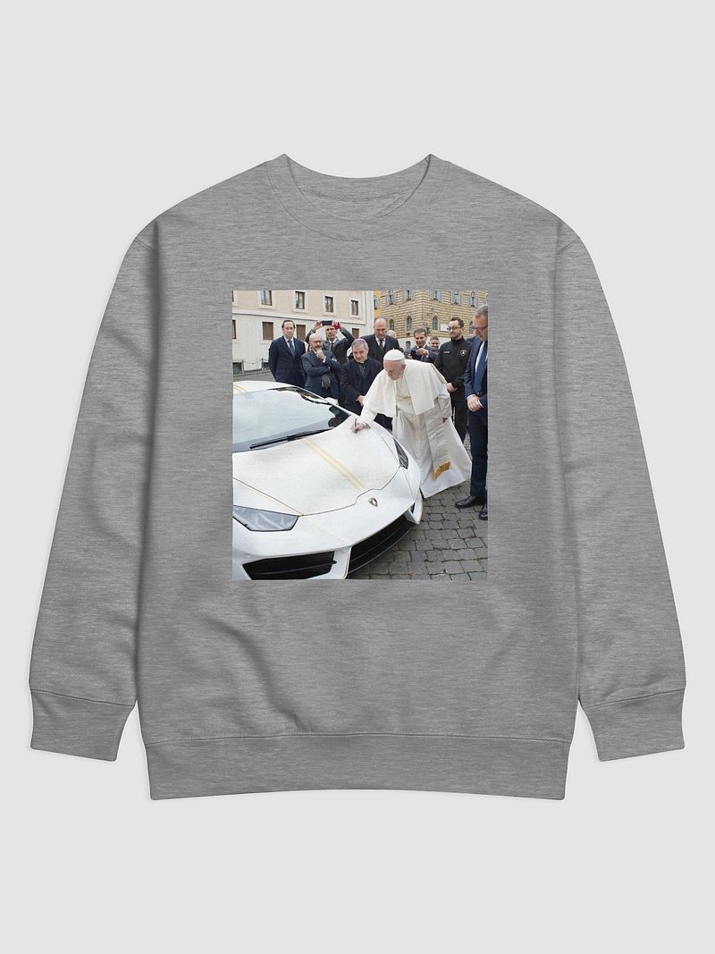 pope francis signing lambo sweatshirt