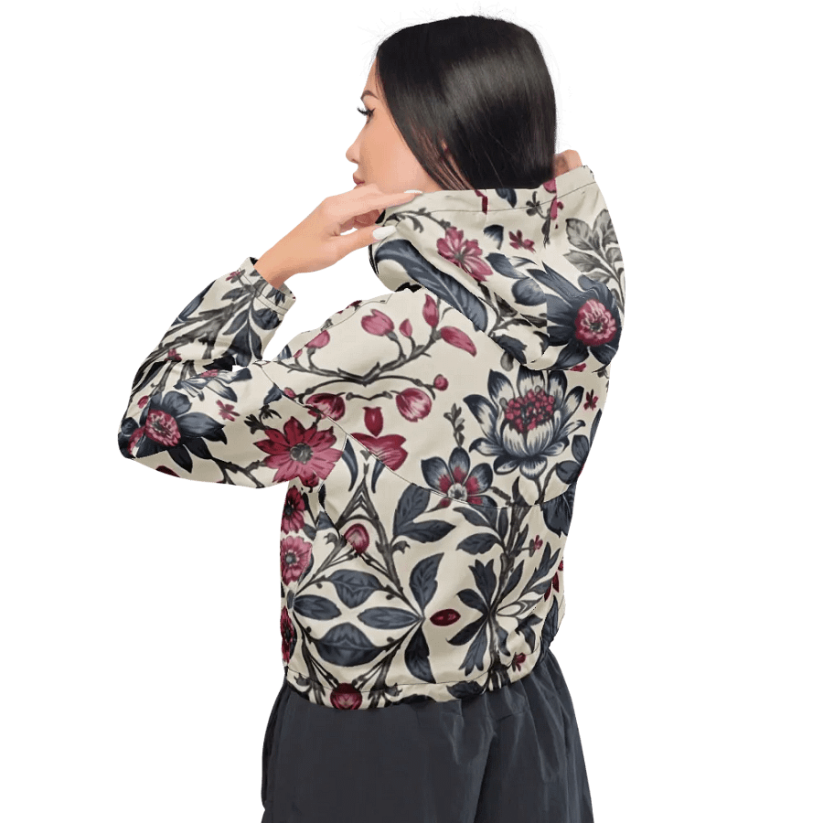 All-Over Print Women's Cropped Windbreaker Floral Chintz Women's Cropped Windbreaker product image (3)