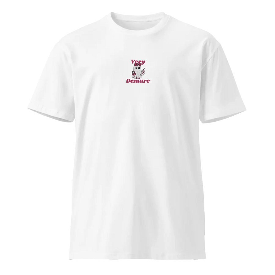 Very Demure Cute Ghost Embroidered Premium Cotton Regular Fit T-Shirt product image (4)