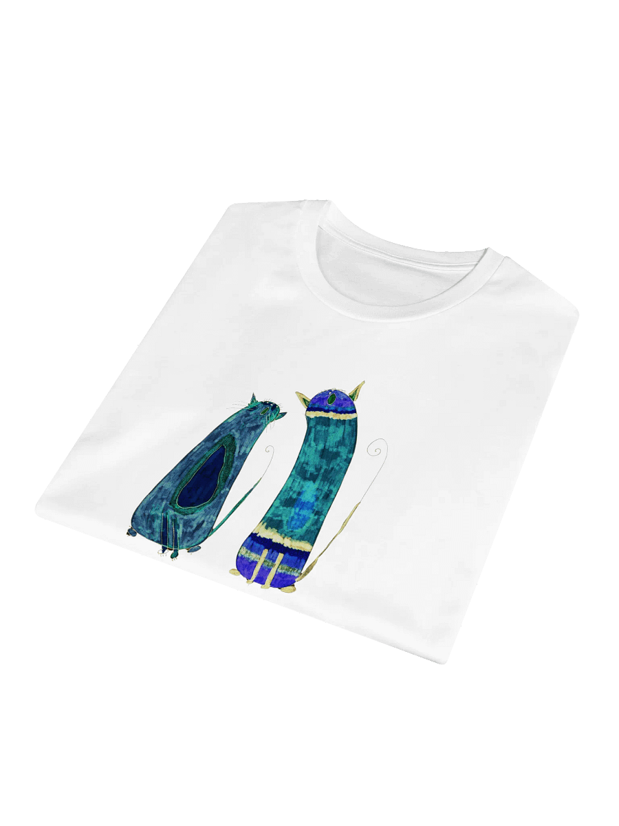 Abstract Green and Blue Singing Cats T-Shirt product image (7)