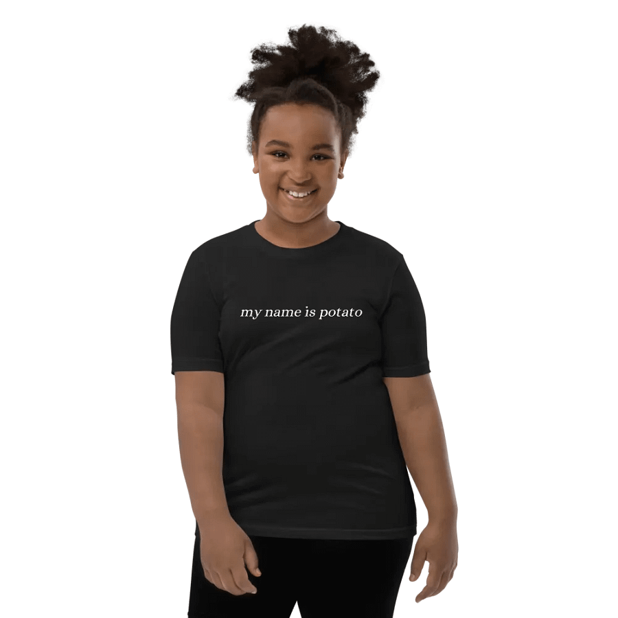 'my name is potato' kids shirt (white lettering) product image (10)