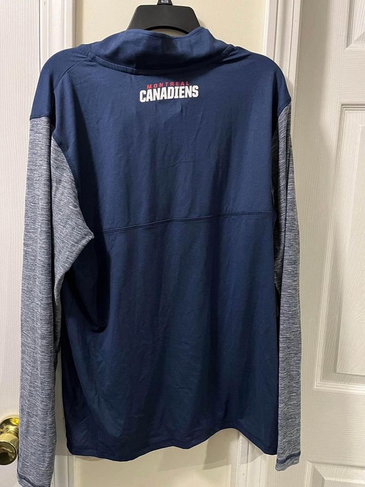 Montreal Canadiens Fanatics Quarter Zip Athletic Pullover Size L product image (2)