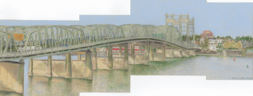 View from the Jantzen Beach Hotel in Portland, Oregon on Canvas product image (2)