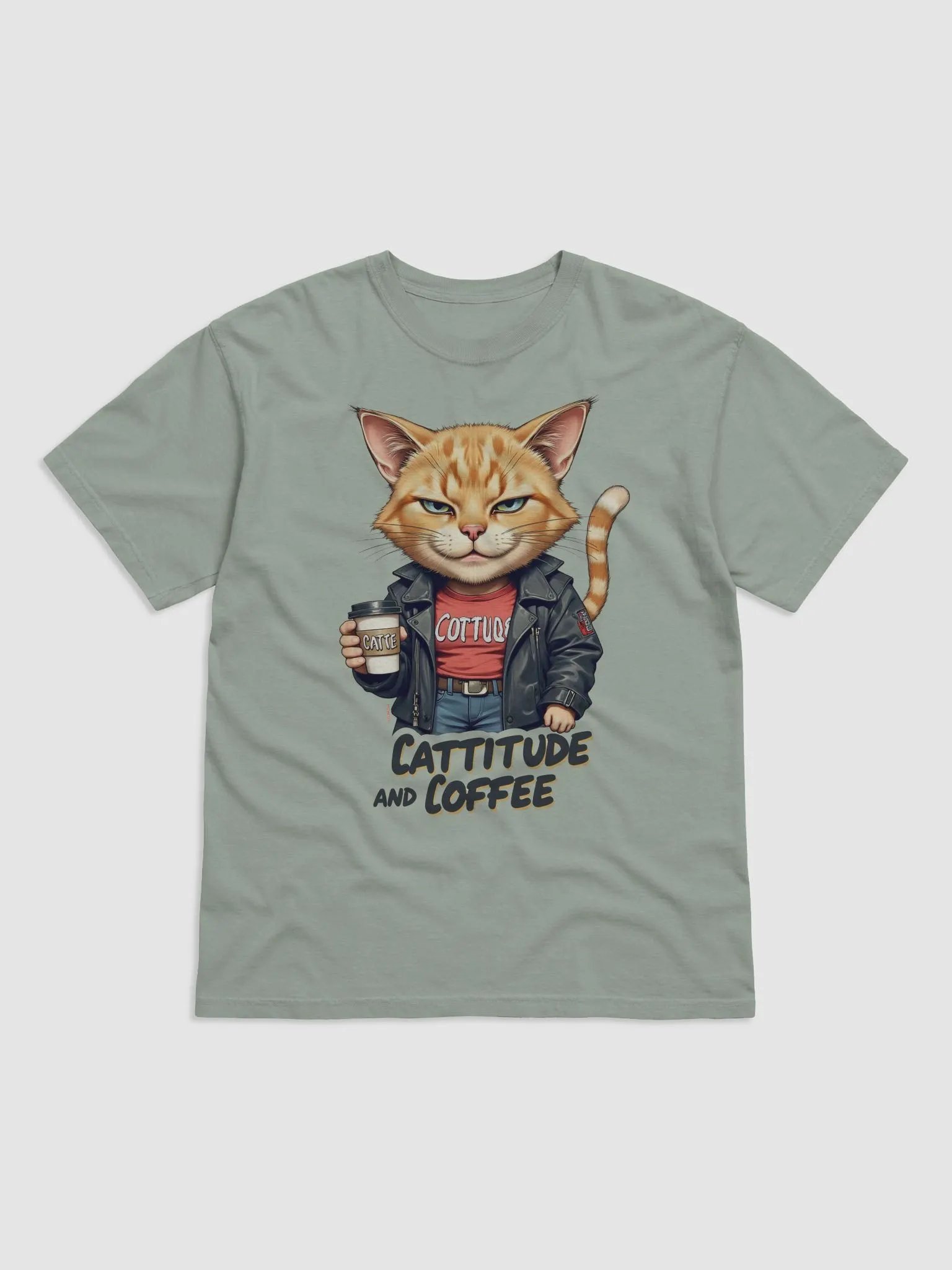 Coffee with Cattitude Comfort: Heavyweight Tee product image (8)