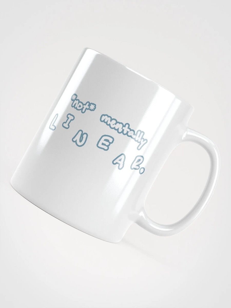*not* mentally linear (lined design, #709AAF) glossy white mug product image (7)