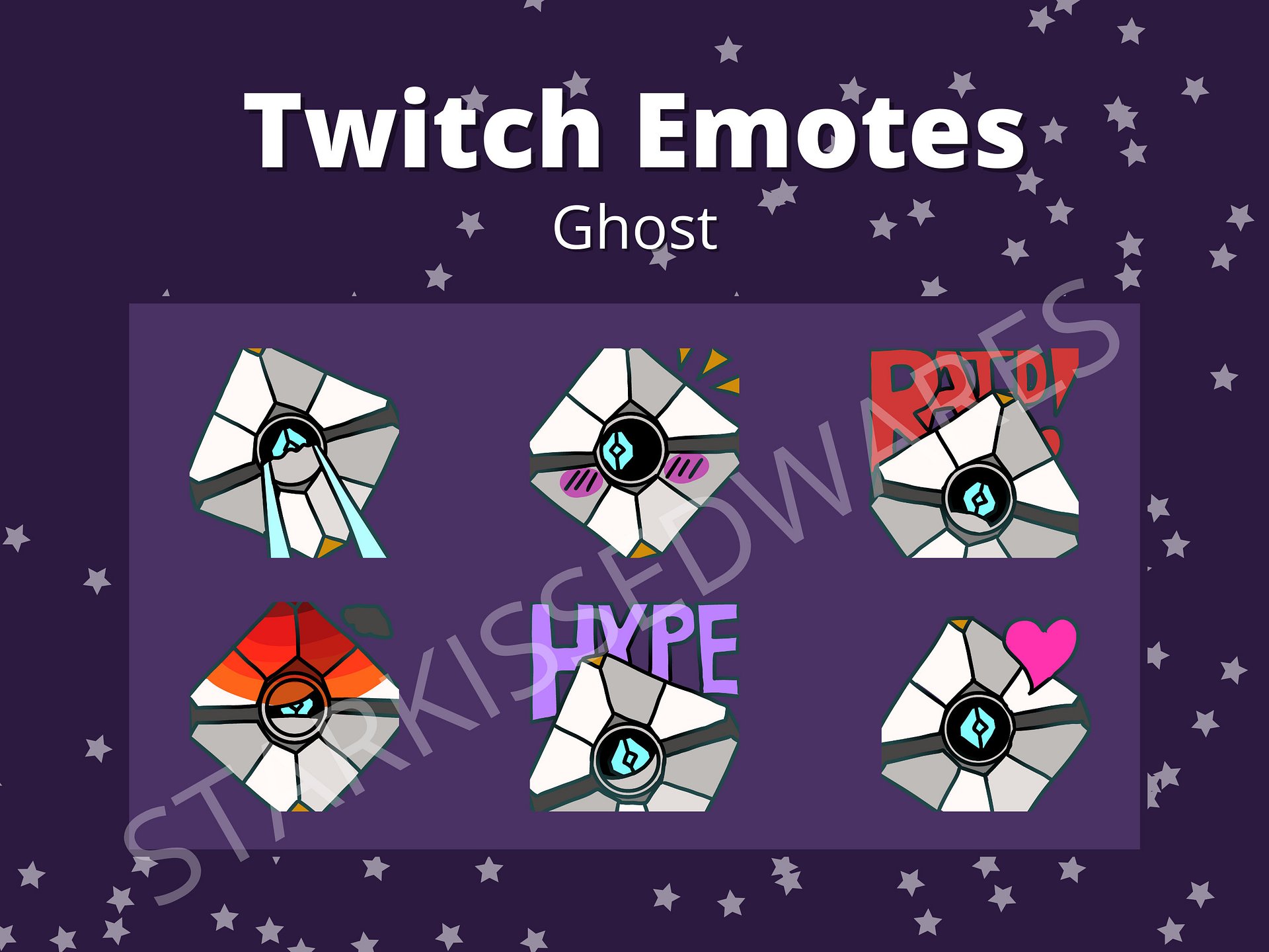 Destiny Inspired Ghost Twitch Emote Pack product image (1)