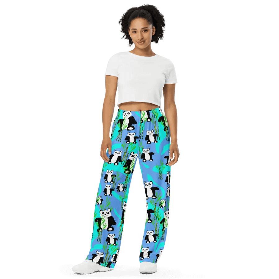 Panda Bears Pattern Wideleg Pants product image (9)