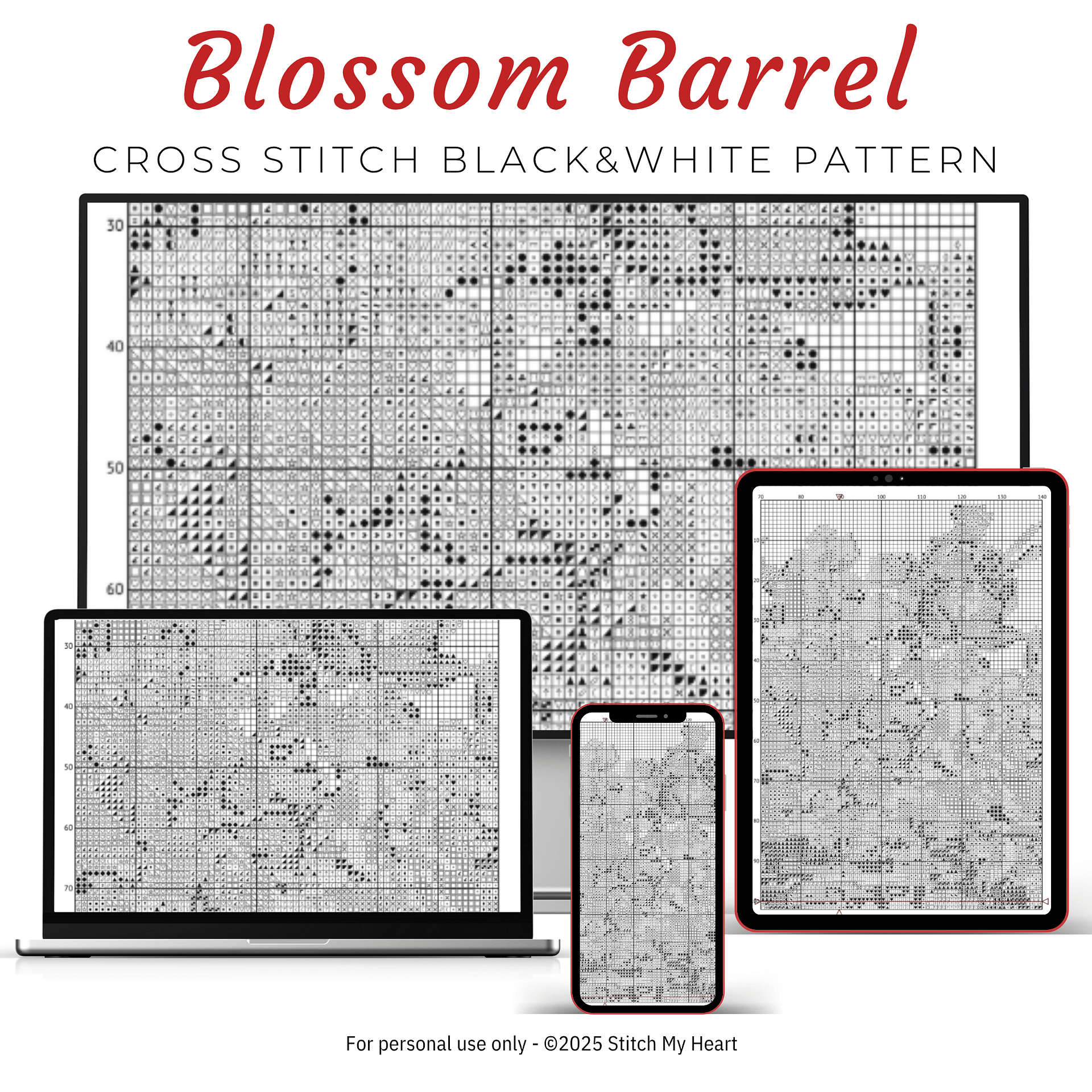 Blossom Barrel Cross Stitch Pattern product image (4)