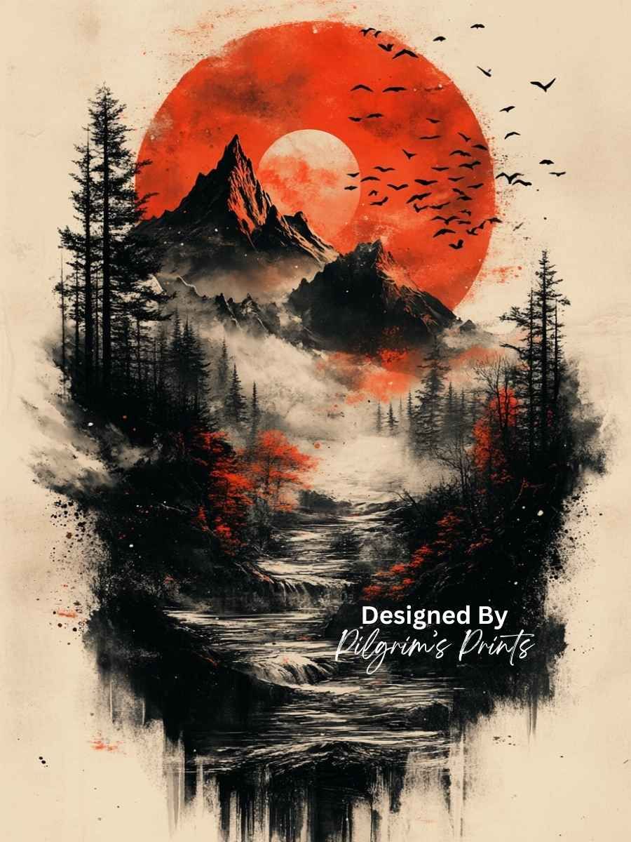 Crimson Mountain View - 9x12 product image (1)