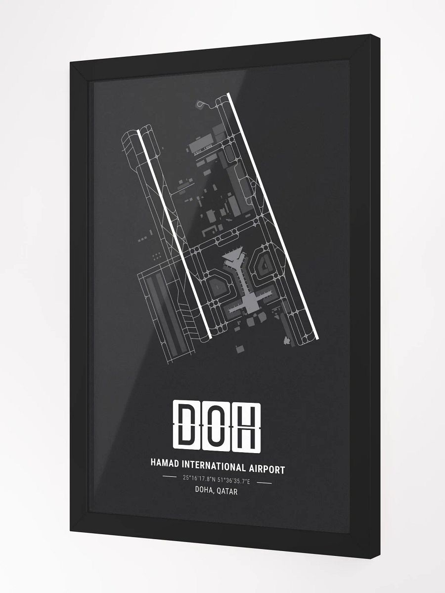 Framed Airport DOH Premium Map On Matt Paper product image (2)