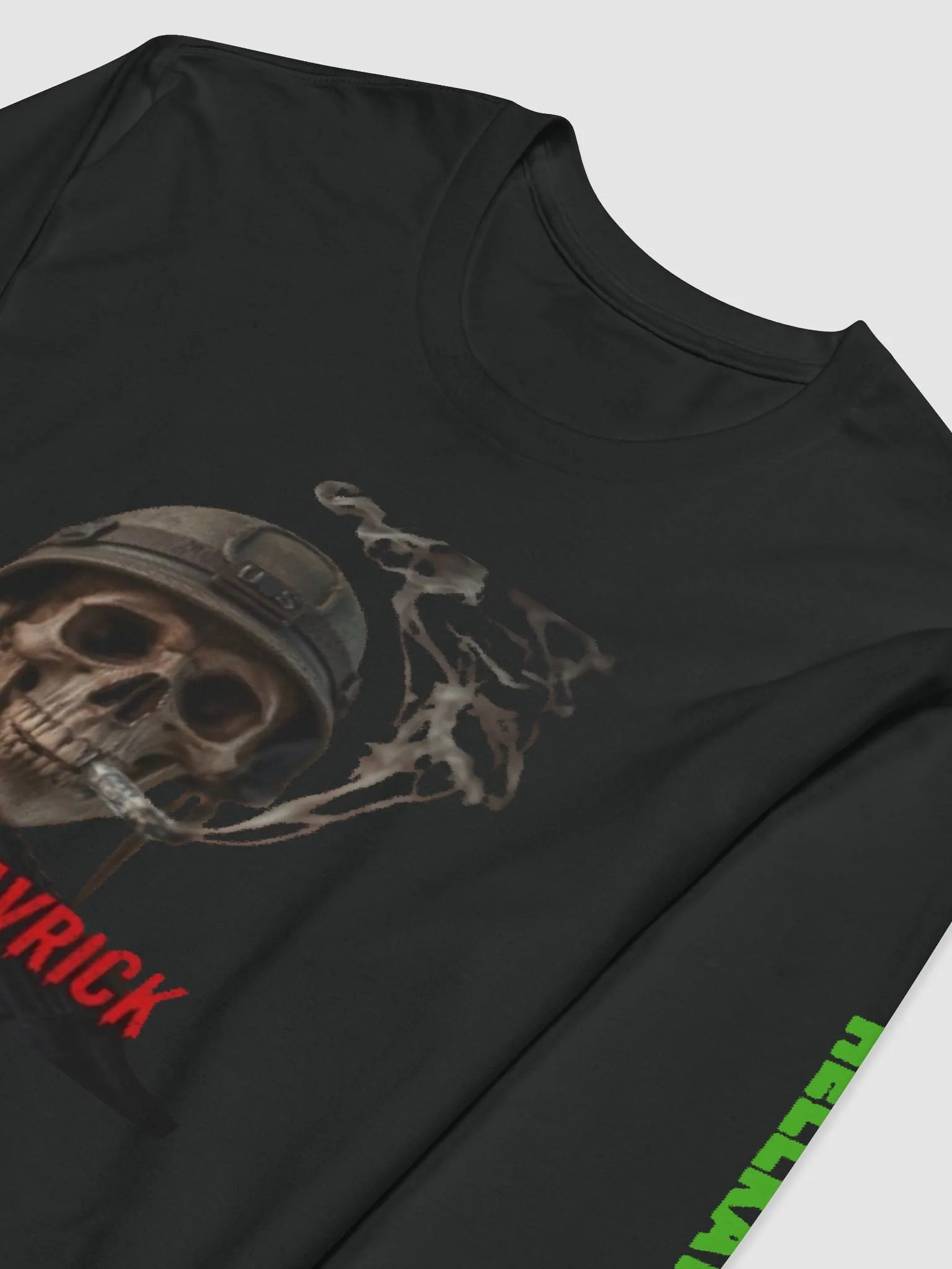 Hellkatmavrick Skull Helmet Long Sleeve Shirt product image (3)