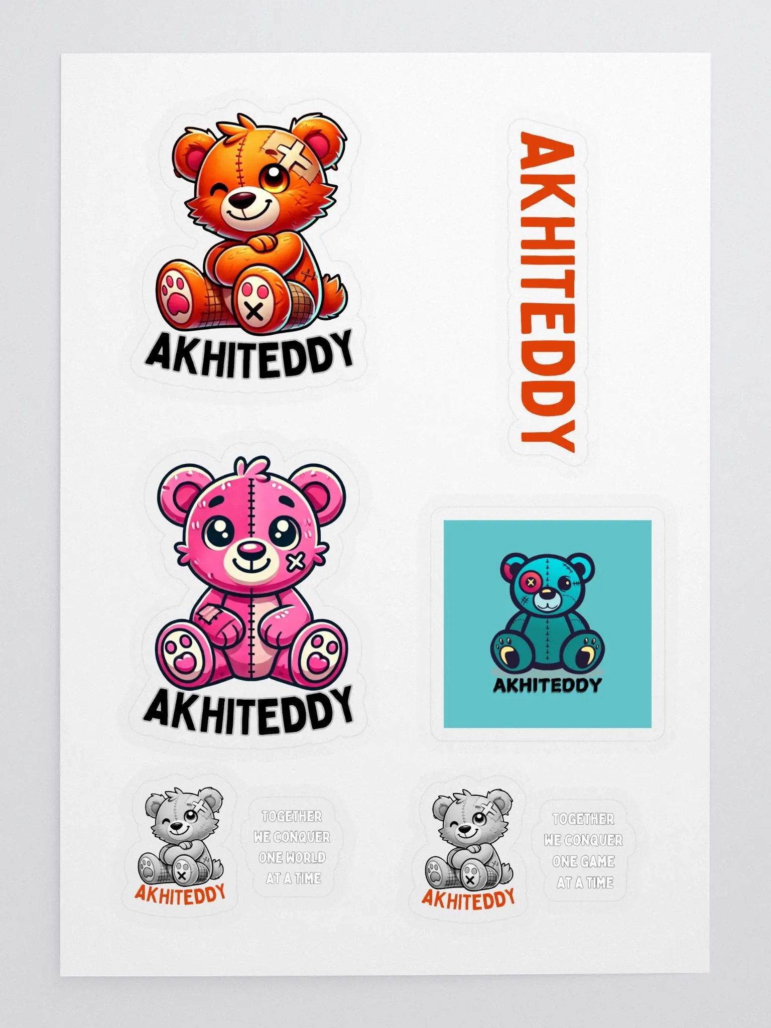 AkhiTeddy Cartoon Teddy Bear Sticker Sheet product image (3)