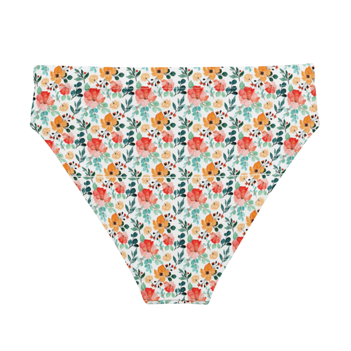 Watercolour Floral Pattern High Waisted Bikini Bottom - V4 product image (2)