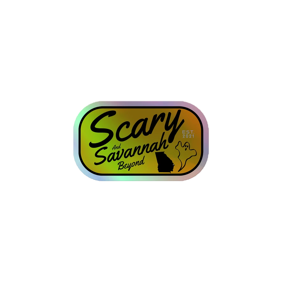 Scary Savannah Shield Logo Holographic Sticker product image (1)