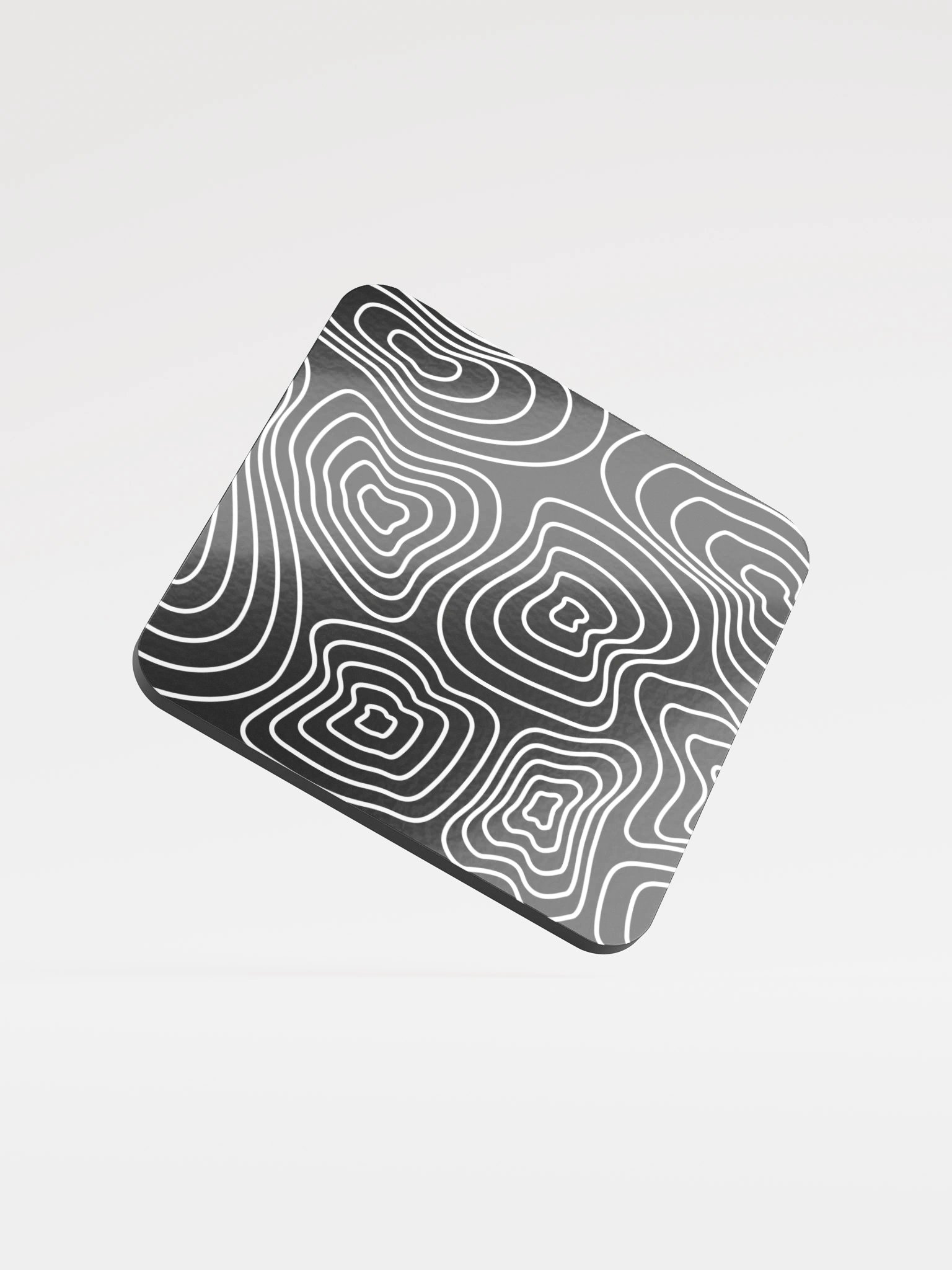 White on Black Topographic Cork Coaster Set product image (1)